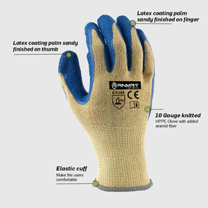 Guantes de Seguridad Industriales Resistentes al Calor, Tejidos con Aramida, Recubiertos de Látex Antideslizante, con Protección Contra Cortes en la Palma - Product Image 4