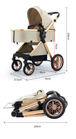 Poussette 3-en-1 haute performance modèle S800 avec poignée réversible, pliable, amortissante, pour nouveau-né, idéale pour l'extérieur