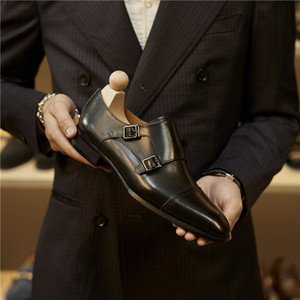 Zapatos Munk de alta calidad con cierre de cordones, puntiagudos, antideslizantes, transpirables, ligeros, con patrón de retazos, informales de negocios para hombres - Product Image 5