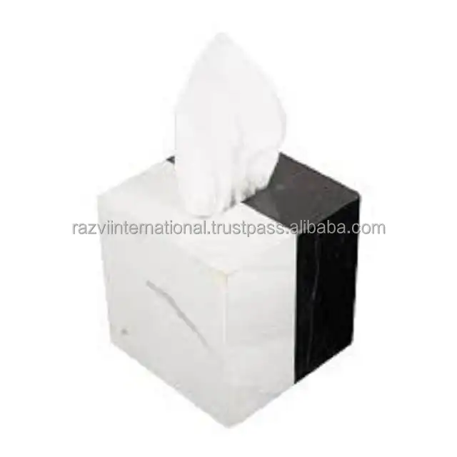 luxury design Royal Black and white Marble tissue box designer tissue box direct from manufacture in cheap Price.