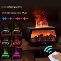 Humidificateur 3D rechargeable effet feu de camp, diffuseur d'huiles essentielles aromathérapie cheminée, diffuseur de flamme colorée télécommandé