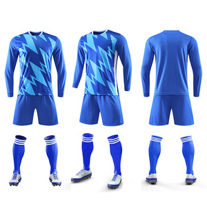 <span class=keywords><strong>Tuta</strong></span> da calcio professionale per adulti set di abbigliamento sportivo estivo a manica lunga ad asciugatura rapida antibatterico squadra personalizzabile - Product Image 5
