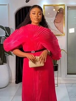 Robe longue plissée élégante pour femme, nouvelle collection été, grande taille, décontractée, pour soirée, en mousseline de couleur unie, durable