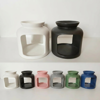 Brûleur d'huiles essentielles en céramique cylindrique en gros, fait main, émaillé, diffuseur de cire fondue, style nordique pour yoga et spa
