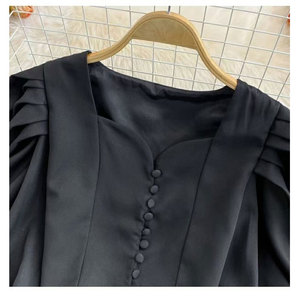 Puff dài tay áo bọc phía trước cây trồng tùy chỉnh phụ nữ thời trang áo Womens Crop Tops và phụ nữ của áo cánh & áo sơ mi Chemise Femme - Product Image 6