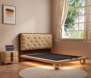 Cama para niños, cama de Arte de madera maciza Simple moderna de lujo ligera para niños, cama de princesa, dormitorio para niñas - Product Image 5