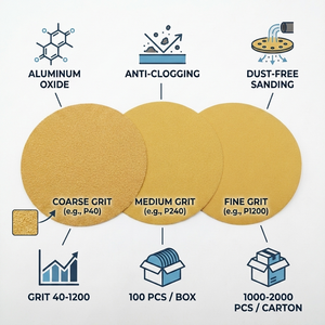 Disco Abrasivo con Velcro 7 Pollici 180mm in Ossido di Alluminio Anti-Intasamento per Levigatrice da Pavimenti - Product Image 2