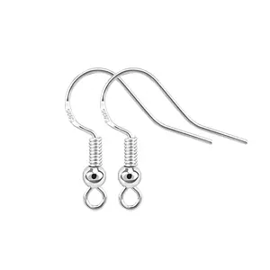 925纯银耳环挂钩发现套件，带橡胶背鱼钩耳环，用于珠宝制作DIY配件