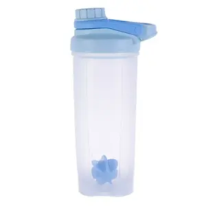 Botol olahraga Fitness portabel, cangkir pengocok Protein 700ML anti bocor bebas BPA atasan Flip dengan bola campuran