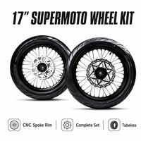 Kit de roues Supermoto Surron Ultra Bee 17 pouces, jeu de roues complet 110/70-17 140/60-17, jante à rayons CNC, virages stables, pièce E-Moto