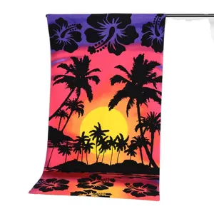 Microfiber Beach Sand Free Digital Print Logo Microfiber Beach Towel OEM Custom Microfiber Printed Beach Towel With Logo