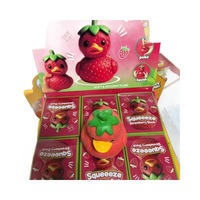 En stock Nouvelle arrivée Jouet Squishy surdimensionné en forme de fraise Modèle de fruit réaliste Forme de canard mignon Jouet de décompression doux