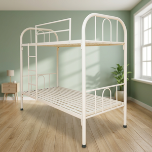 Lits superposés modulaires en fer, style moderne et minimaliste, couleur crème glacée, peinture européenne, montage et démontage rapides et faciles, pour dortoir scolaire - Product Image 2