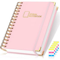 Bloc-notes A5 personnalisé de haute qualité et bon marché avec impression de logo et de taille personnalisés, carnet de notes de bureau A5, carnet à spirales rose pour filles
