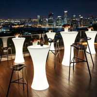 Table de cocktail moderne à LED, en plastique, pour salons de chicha, hôtels, bars, salons, usage commercial