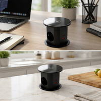 Prise de courant escamotable 85 mm pour bureau de cuisine avec chargeur sans fil / Prise escamotable relevable pour cuisine