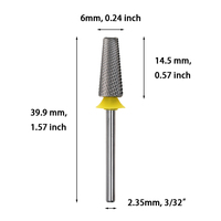 Forets à ongles en carbure de qualité supérieure 6.0*14.5 XF 5-en-1 à coupe croisée, embout conique arrondi, pour lissage et découpe