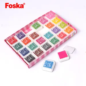 Foska مادة السلامة DIY اصبع doodle 24 لون قابل للغسل مجموعة طباعة الاصبع مع بطاقة الرسم و ألبوم اللوحات للأطفال