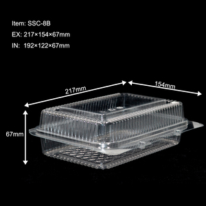 Usa e getta di Plastica Trasparente rettangolo A Conchiglia di Stoccaggio Di Frutta contenitore - Product Image 1