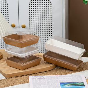 กล่องกระดาษขนมอบเค้กแบบมีฝาปิดโปร่งใสสีขาวและหนัง - Product Image 3