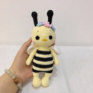 Crochet pour bébé fait main, animaux en tricot, abeilles en peluche, compagnon de sommeil, accessoire photo nouveau-né, cadeau <span class=keywords><strong>d</strong></span>'anniversaire - Product Image 5