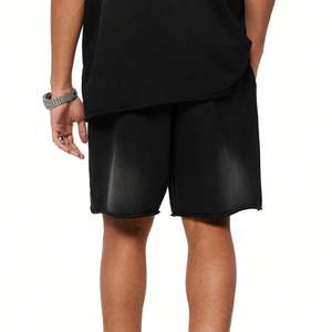 Pantalones cortos para hombre estilo preppy de cintura alta con cierre de cordón poliéster/algodón patrón 3D transpirable y ecológico - Product Image 4