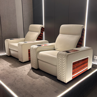 Canapé VIP moderne de luxe pour home cinéma, meubles en bois avec éclairage de réfrigération pour salle de théâtre, école ou villa