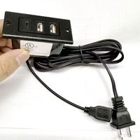 Alimentation du concentrateur USB carré Standard US 5V 2.1A avec prise polaire SPT-2 cachée dans le chargeur 2USB-A 1USB-C encastré dans le bureau