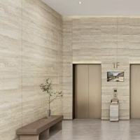 Panel Dinding Batu Fleksibel Anti-bakteri MCM Lembaran Travertine Imitasi Lembut Tahan Api Tahan Air untuk Interior Rumah Sakit Klinik