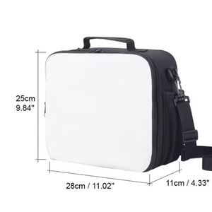 Custom Logo Print White Durable Polyester Sublimation Tote <b>Lunch</b> <b>Bag</b> Multifunctional Crossbody for Students - Product Image 3