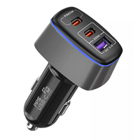 Nouveau chargeur de voiture 95W USB C PD 3 ports PD 65W PPS QC3.0 30W chargeur de voiture rapide pour ordinateur portable ou téléphone 14/13/2023 Pro Max 12/11
