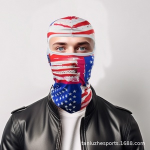<span class=keywords><strong>Cagoule</strong></span> de ski unisexe en polyester élasthanne à motif drapeau américain personnalisé, imprimée par transfert thermique, pour e-commerce - Product Image 2