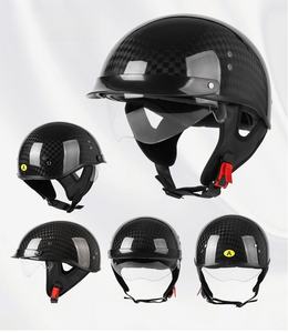 Casque de moto en fibre de carbone, casque rétro, demi-casque de cyclisme en plein air adapté à toutes les saisons - Product Image 6