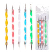 Ensemble de 5 outils de pointillage pour ongles en gros, stylos de pointillage professionnels, pinceaux de pointillage double face pour l'art des ongles