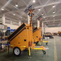 Tour d'éclairage solaire LED étanche 4*100W/120W/150W/200W, mobile sur remorque, pour chantier de construction