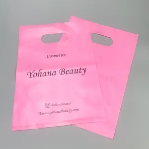Saco de plástico da impressão do logotipo personalizado compostável morre saco de compras do punho opaque sacos plásticos