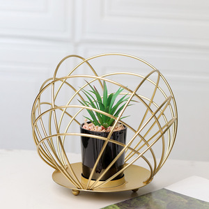 Vaso rotondo <span class=keywords><strong>in</strong></span> <span class=keywords><strong>ferro</strong></span> di lusso europeo porta fiori fiori decorativi per la casa - Product Image 1