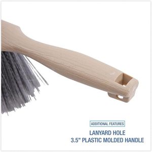 Boardwalk BWK5408 4.5 pulgadas Cepillo de 3.5 pulgadas Cepillo de limpieza de pisos con mango de plástico polipropileno color gris - Product Image 4