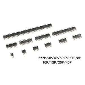 Electronic Parts Components 2x2Pin 2.54mm Dual Male Header 2*2/3/4/5/6/7/8/10/15/20/40P