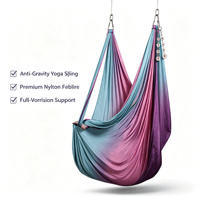 Hamac de yoga aérien en tissu de soie doux, anti-déchirure, robuste, avec kit de fixation au plafond et sangles d'extension pour entraînement à domicile