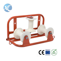 Poulie de tirage de câble à 3 roues avec rouleaux en nylon et cadre en acier pour l'installation de lignes électriques souterraines