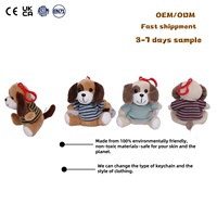 Fabricant Odm Oem Logo personnalisé Jouet en peluche souple Kawaii Design Faites votre propre chien Jouets en peluche Porte-clés en peluche jouet