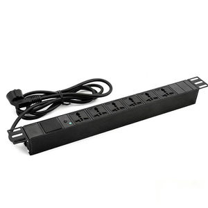 ปลั๊กไฟอเนกประสงค์ 6 ทาง PDU 1U รางปลั๊กไฟแบบติดตั้งบนแร็คพร้อมสวิตช์เปลือกอลูมิเนียมอัลลอยด์ปลั๊ก EU SCHUKO 16A 250V - Product Image 3