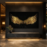 Art mural Ailes d'ange, plusieurs motifs, impression sur toile or, blanc, noir, pour salon moderne, chambre à coucher, décoration intérieure d'hôtel