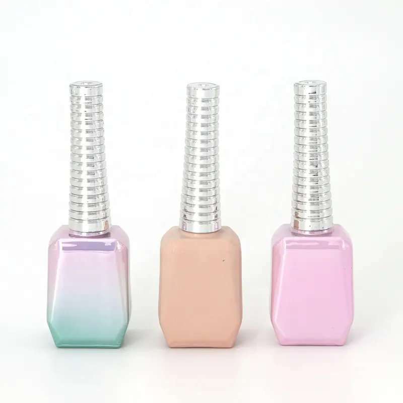 Botella de esmalte de uñas de galvanoplastia colorida con cepillo 5mL-15ml