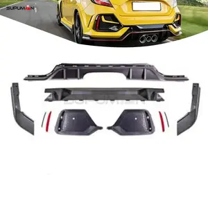 SPM Kit Diffuser Bumper belakang, aksesori Kit bodi Bumper belakang tipe R 2016 2017 2018 2019 untuk Honda Civic