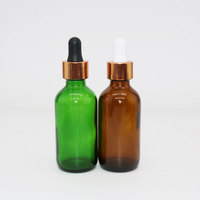 Bouteille compte-gouttes ronde en verre Boston de 30 ml, 60 ml, 120 ml, 2 oz, avec bouchon en aluminium, couleurs violet, vert, jaune, orange