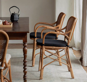 Chaise de salle à manger en <span class=keywords><strong>rotin</strong></span> PE de haute qualité, <span class=keywords><strong>fauteuil</strong></span> <span class=keywords><strong>vintage</strong></span> tressé pour l'intérieur et l'extérieur, pour jardin et terrasse - Product Image 4