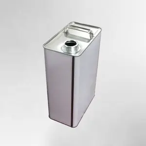 Metal Tin Can UN Approved 5 Liter F Style Rectangular Metal Tin Can With Customized Lug Screw Top
