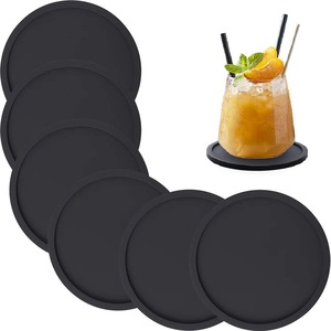 Hot Selling Classic Design Food Grade Silicone Coaster <b>Mat</b> Set Coffee <b>Cup</b> <b>Mats</b> 10cm Diameter Non-Slip Reusable Washable - Product Image 1